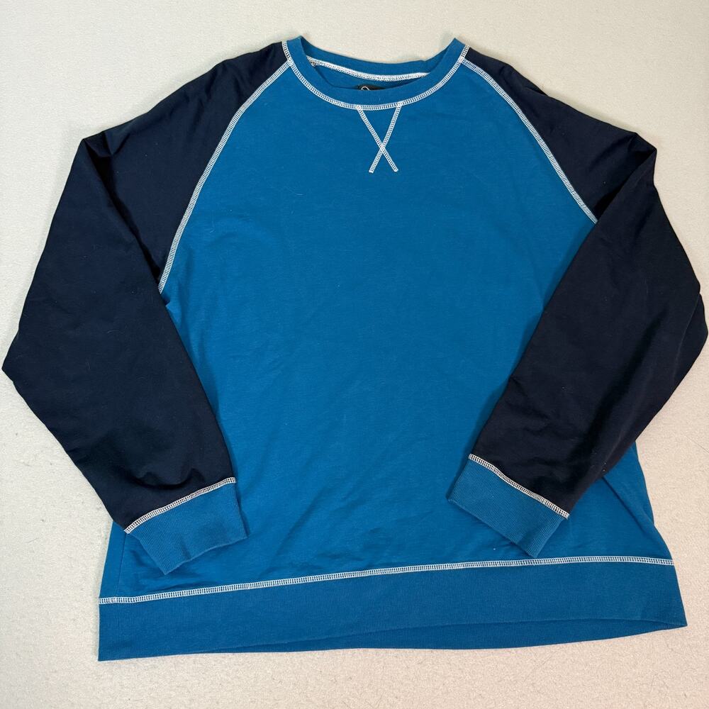 Original Use XXL Colorblock Sweatshirt Blue Black Crewneck Pullover Mens